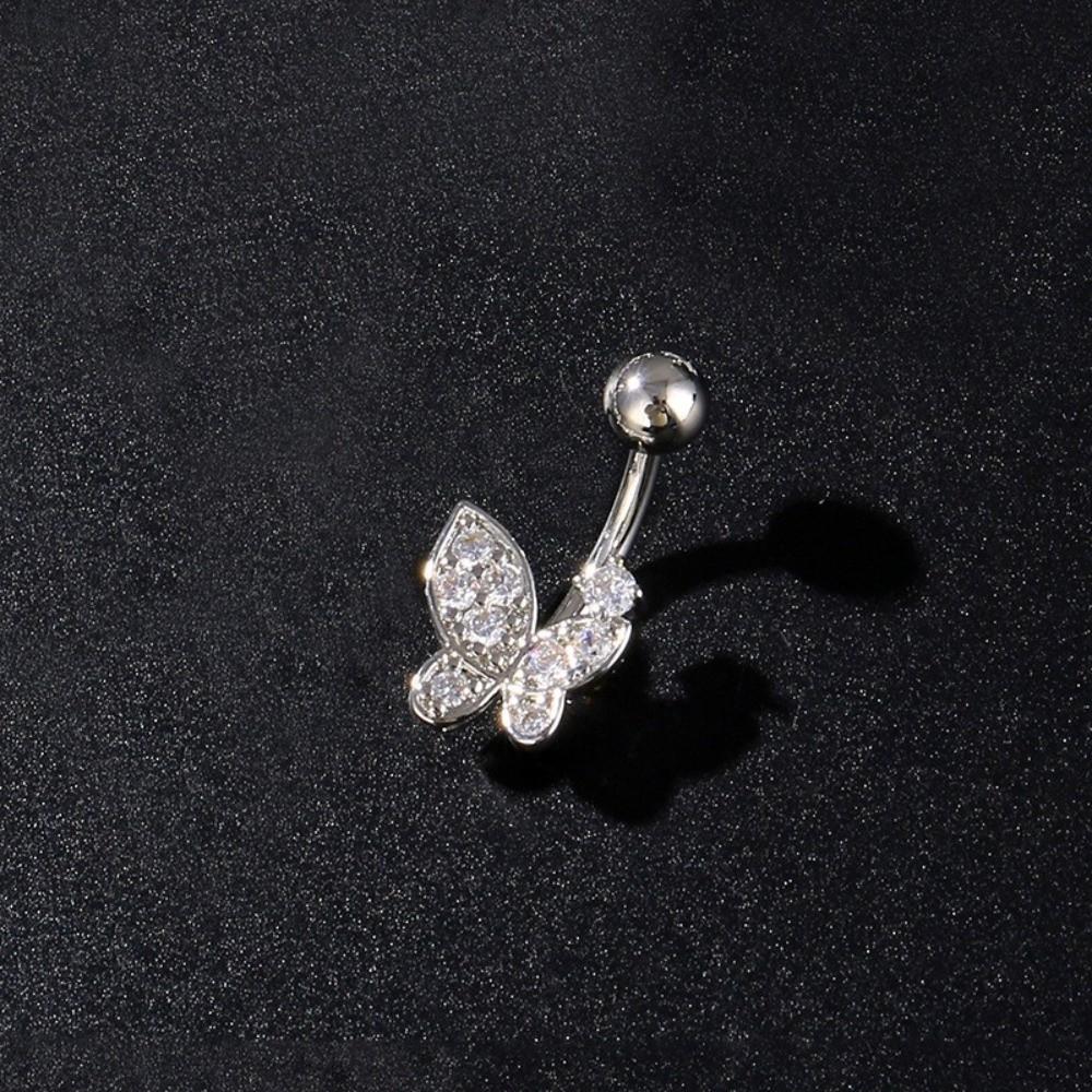 Butterfly Flower Belly Button Ring Mini Body Jewelry Sexy Belly Piercing Ring  Women Girls