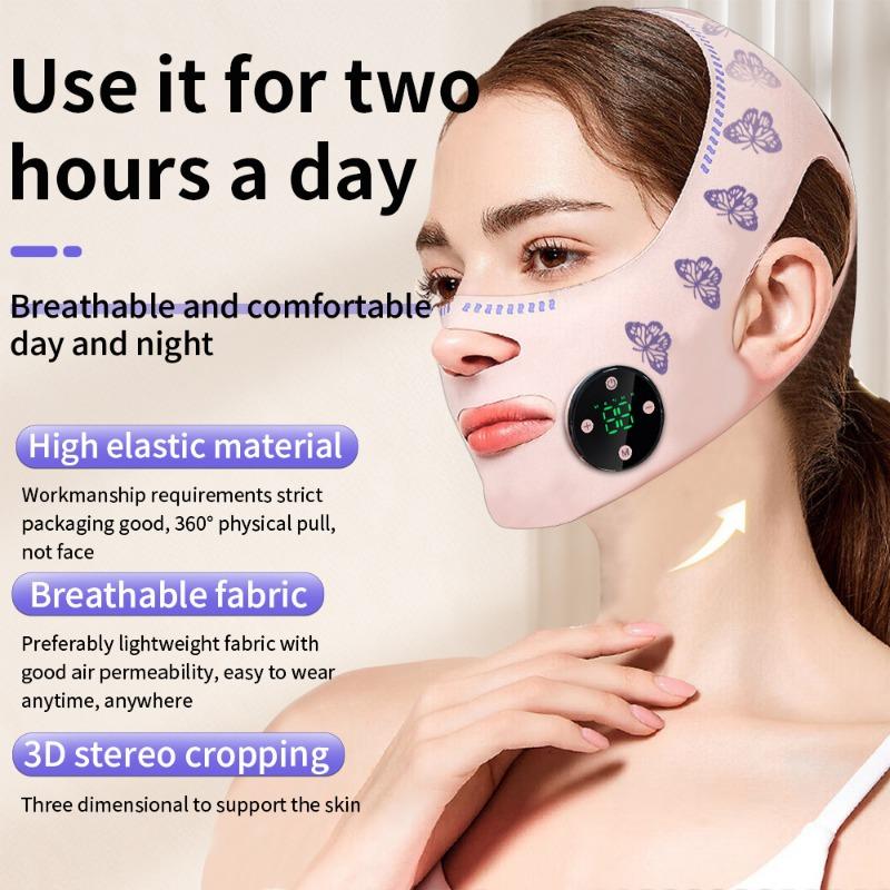 1PACK EMS Micro Current Low Frequency Pulse Massager Intelligent Thin Face Bandage Beauty Instrument v Face Beauty Mask