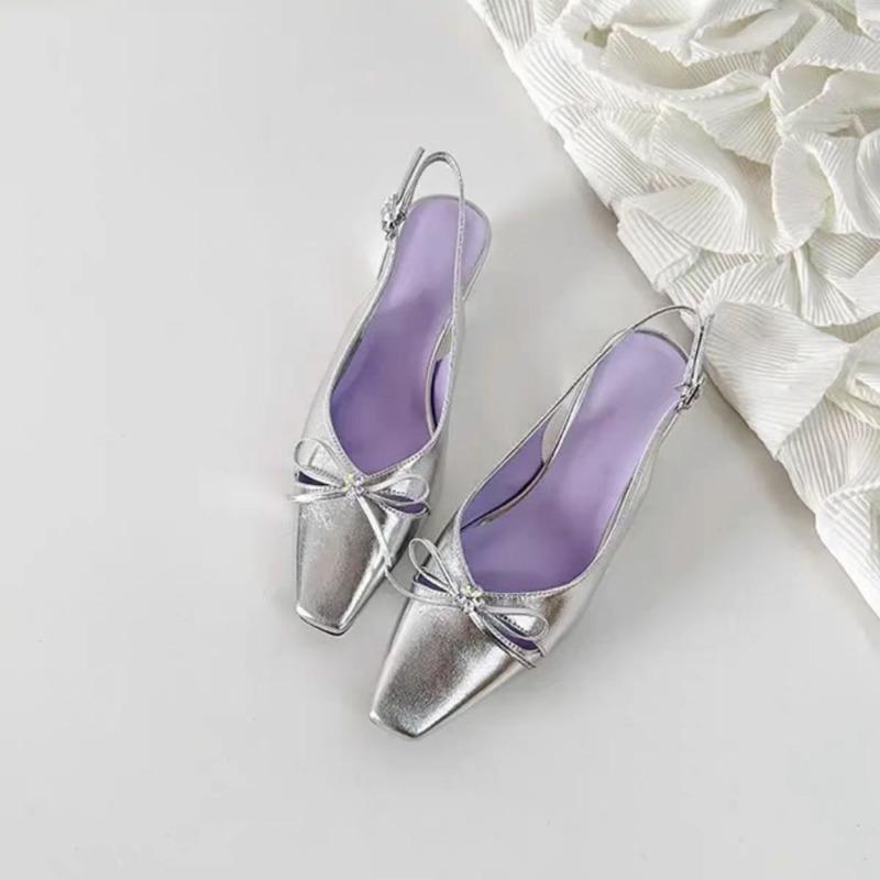 Water Diamond Thick-heeled Flip-flops Are Feminine Square-toed Shoes