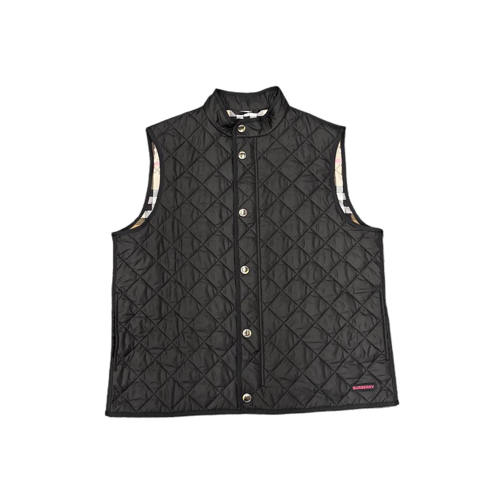 Burberry Vests Men's Black Stand Collar Moderate Straight Fit 80914611