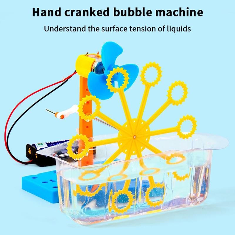 Toys Diy Bubble Machine Assembling Model Material Kits Students Educational Science Experiment Technology Toys For Children