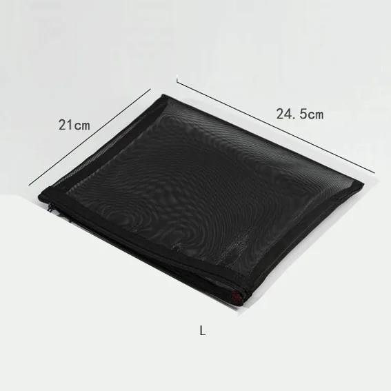 Toiletry Wash Make Up Bags Black Transparent Mesh Makeup Case Organizer Storage Pouch Women Travel Cosmetic Bag Casual Zipper