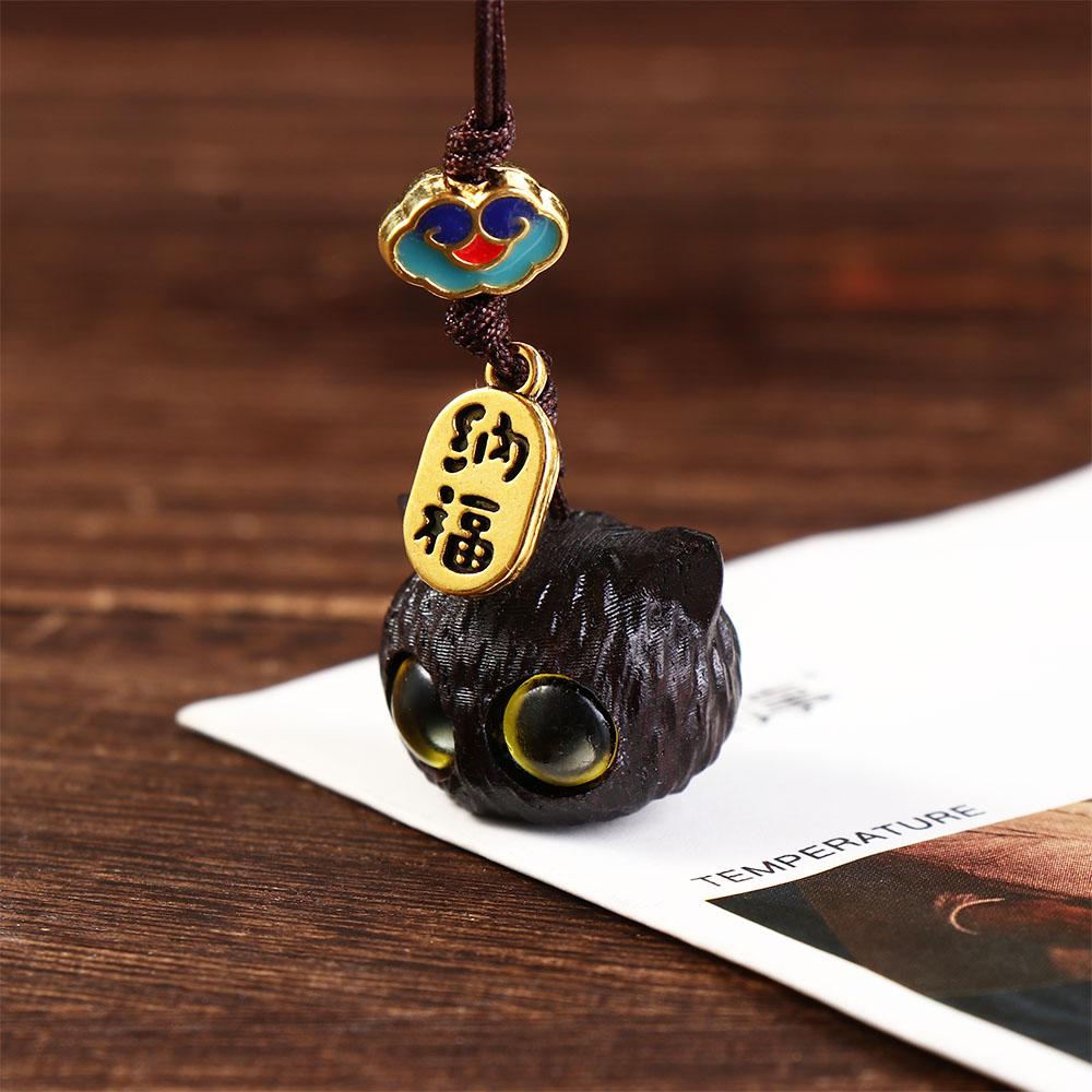 

Keyring Sandalwood Cat Phone Pendant Mobile Phone Straps Mobile Phone Lanyard Fortune Cat Keychain Cat
