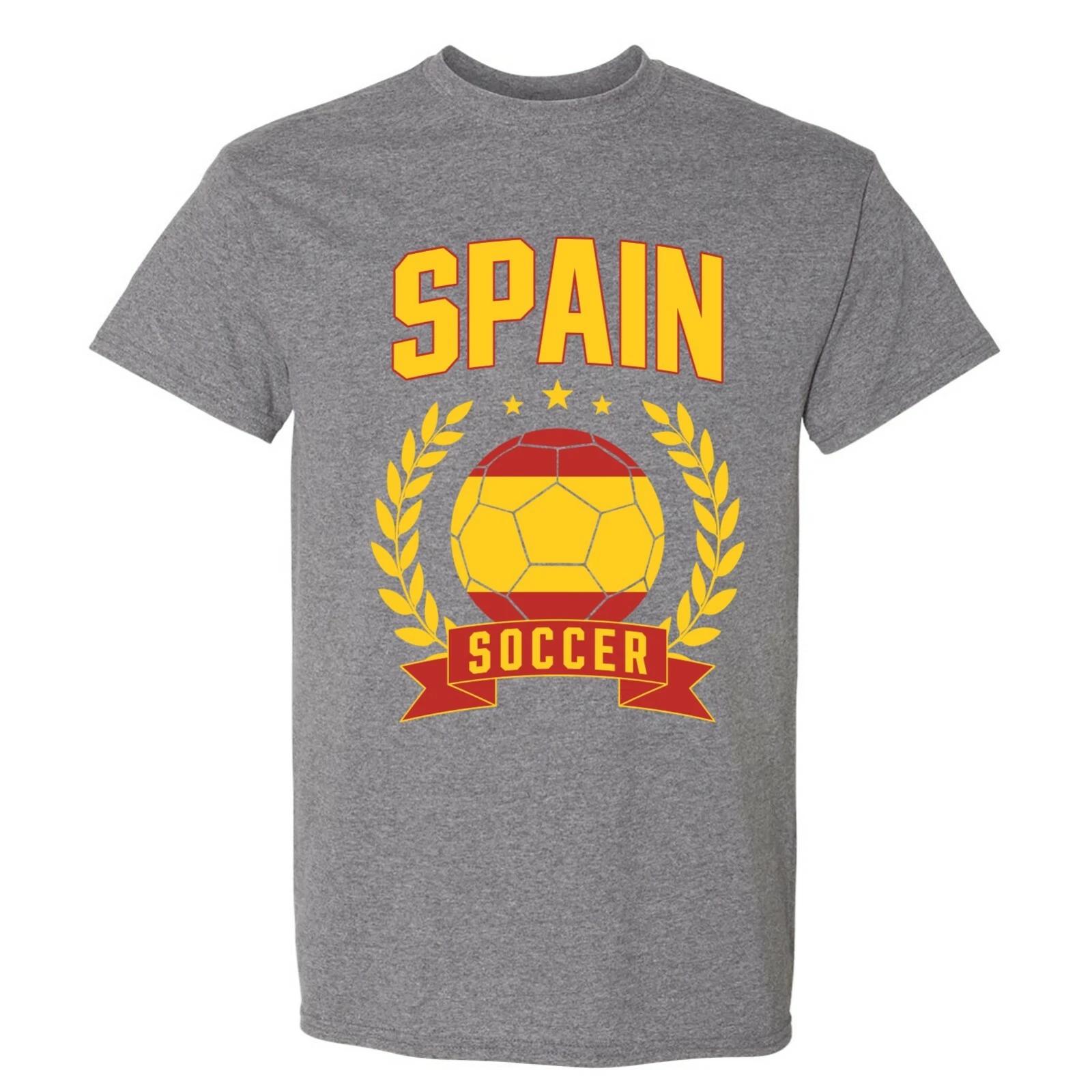 Spain Soccer Laurel - World Football Cup T Shirt - Graphite Heather L