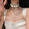 Trendy Punkový Barevný Náhrdelník s Kostí a Drápem pro Ženy Vynikající PU Kožené Přívěsky Choker Sladké Cool Párty Šperky Y2K Dárky
