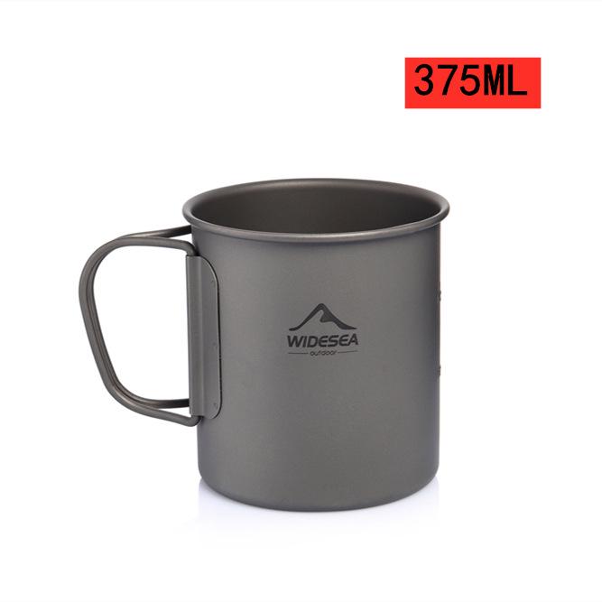 Widesea Lightweight Titanium Camping Cup with Lid - Portable and Easy to Store Tableware