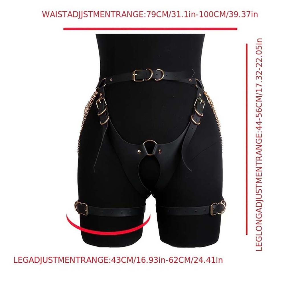 Leather Lingerie Punk Bondage Lingerie Garter Belt Harness Belt Leg Garter Short Belt Adjustable Harness Harness Women