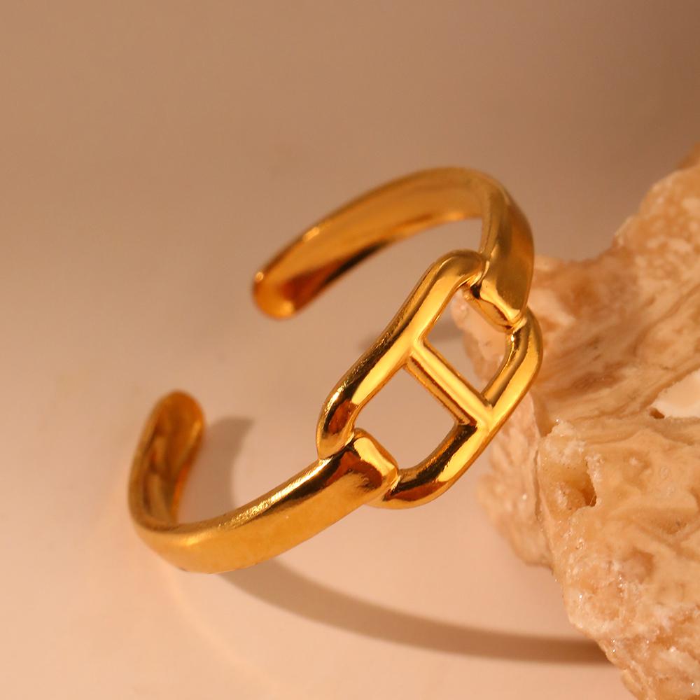

Stainless Steel Rings Minimalist Korean Fashion Hollow Open Ring Temperament Fine Ring For Women Zircon Best Friend Gifts New