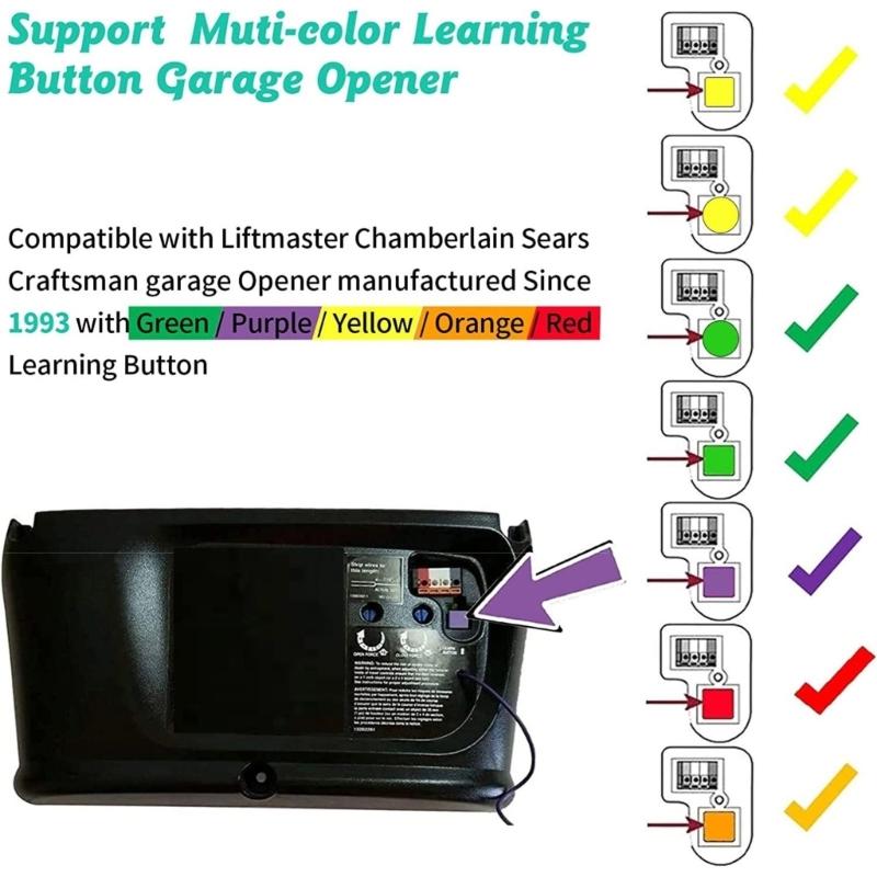 2 Pack Garage Door Remote Control Garage Door Opener Plastic Remote Suitable for Various Models with Secure Coding
