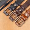 Men's Genuine Leather Pin Buckle Belt - Retro Style for Casual Wear