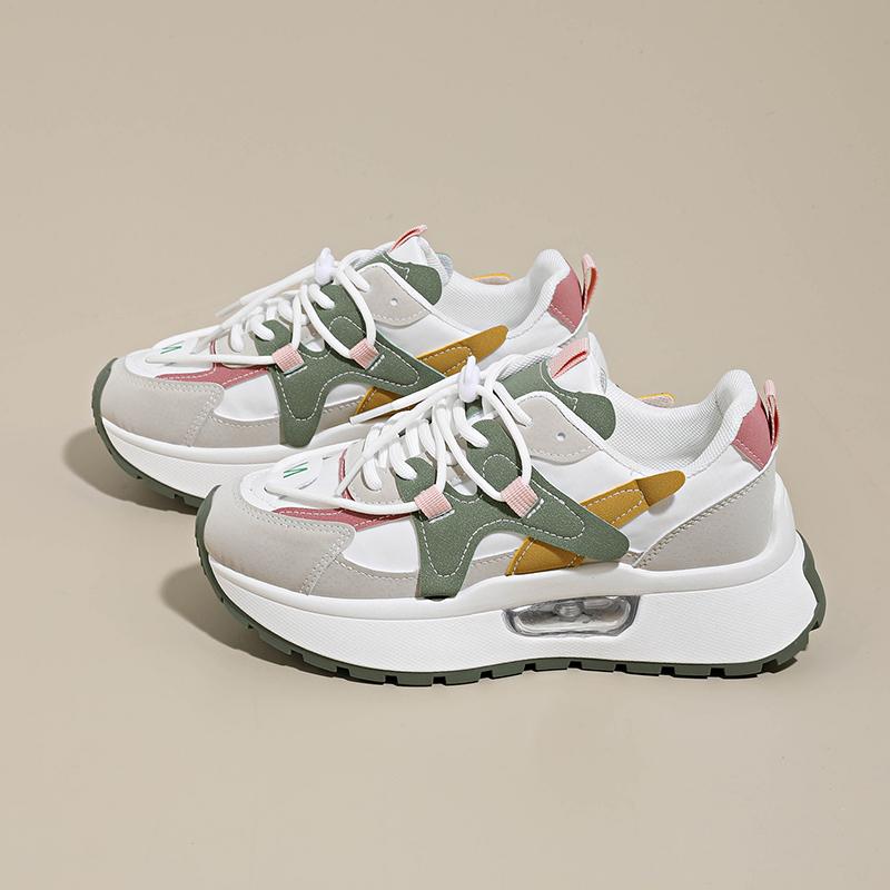 

Модные кроссовки на толстой подошве в стиле Dad Shoes для женщин, новинка сезона Весна-Осень 2026, спортивный стиль, дышащие повседневные туфли 35