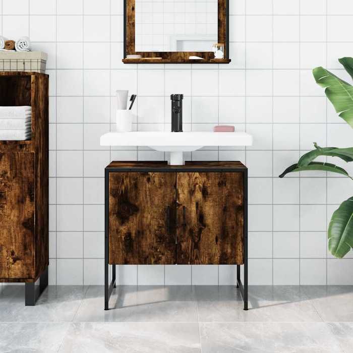 VidaXL Armoire Lavabo de Salle de Bain, Placard sous Vasque avec Porte, Meuble de Rangement, Organisateur de Toilette 842458