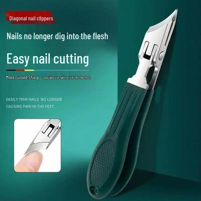Ultra-Sharp Angled Nail Clippers with Large Opening, Pointed Tip, Anti-Splatter for Ingrown & Thick Nails