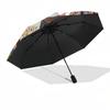 1pc Owl Forest Automatic Folding Umbrella, Heavy Duty 8 Rib Iron Frame,  Suitable for Travel, Daily Use, Birthday, Decor Gift  09