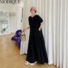 MODIQUE Vară Plus Size Camasă rochie nouă femei largi din bumbac solid îmbinat in rochie A-Line Rochii casual pentru femeie cu gâtul O cu mânecă scurtă