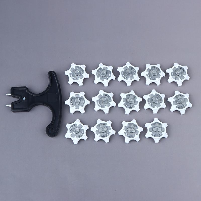 14 Golf Shoe Studs + 1 Wrench Quick-Twist Replacement Studs For Durable And Thin Golf Shoe Studs Golf Accessories