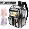 Clear Backpack PVC Multi Pockets See Through Backpack with Widened Straps Large Capacity Fashion Sports Backpack for Students