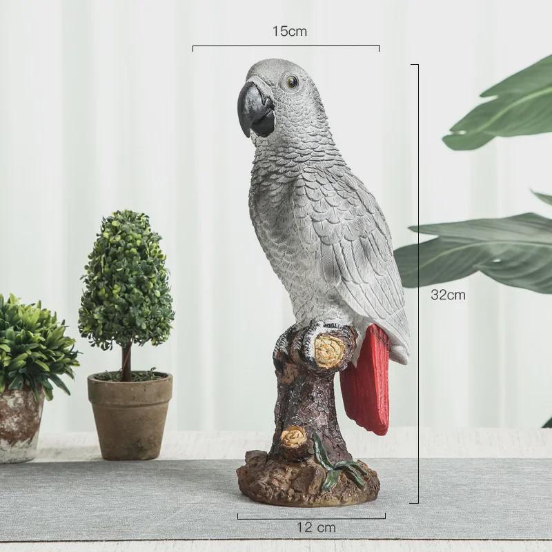 Nordic Pastoral Style Parrot Ornaments - Creative Bird Models for Living Room, Wine Cabinet, TV Stand, and Entryway Decor.