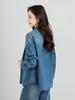 Yi Fei Women's Loose Casual Denim Shirt, Slimming Versatile Long Sleeve Retro Jacket - 2026 Spring Collection