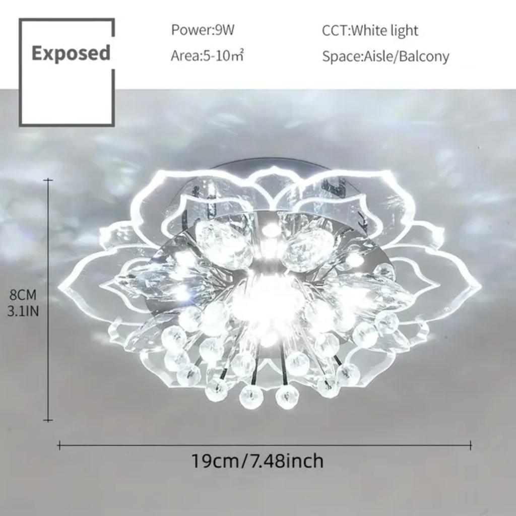 New Modern Crystal Petals LED Ceiling Lights Aisle Hallway Corridor Stairway Villa Gallery Kitchen Coffee Indoor Lights