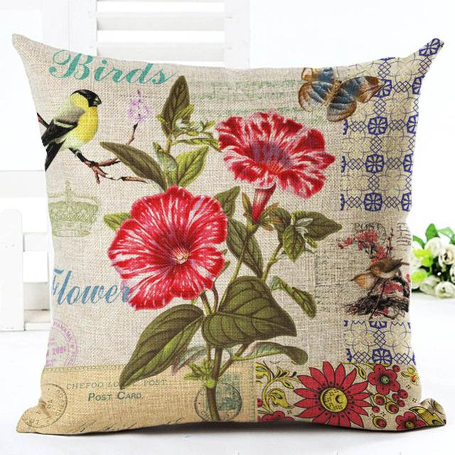 European Building Cushion Cover Cotton Linen Pillow Case American Painting Sofa Decorative Pillowcase Home Accessories Cover