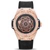 KIMSDUN Zlatý Poise Diamond Intarzované Módní trendy Kreativní pánské hodinky Silikonové rukavice Nights Vodotěsné sportovní Quartz hodinky