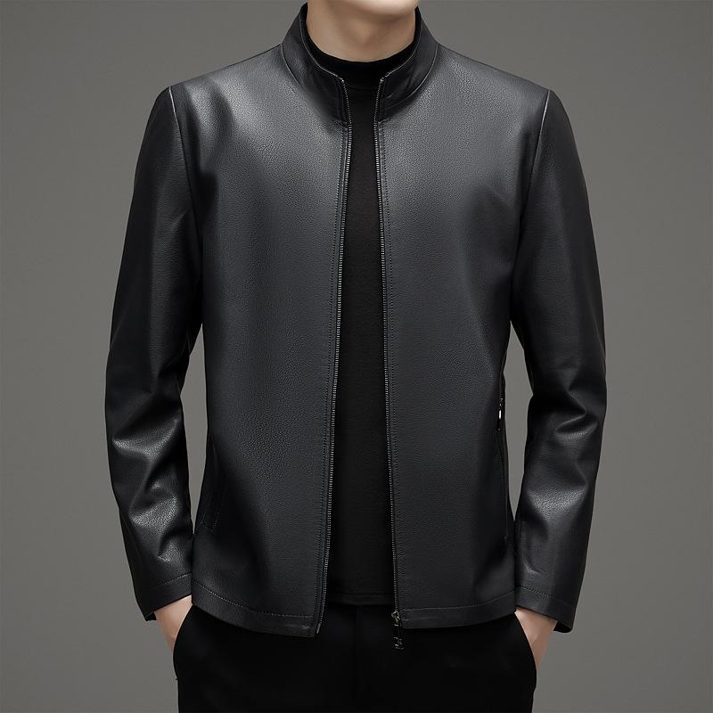 

Куртка из натуральной кожи мужская весенне-осенняя бархатная новая куртка из овчины среднего возраста с лацканами 195