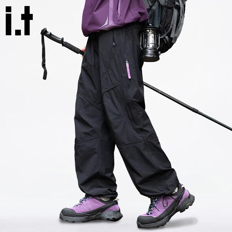 :CHOCOOLATE Men s Summer Quick-Dry Loose Straight-Leg Outdoor Pants 4XL
