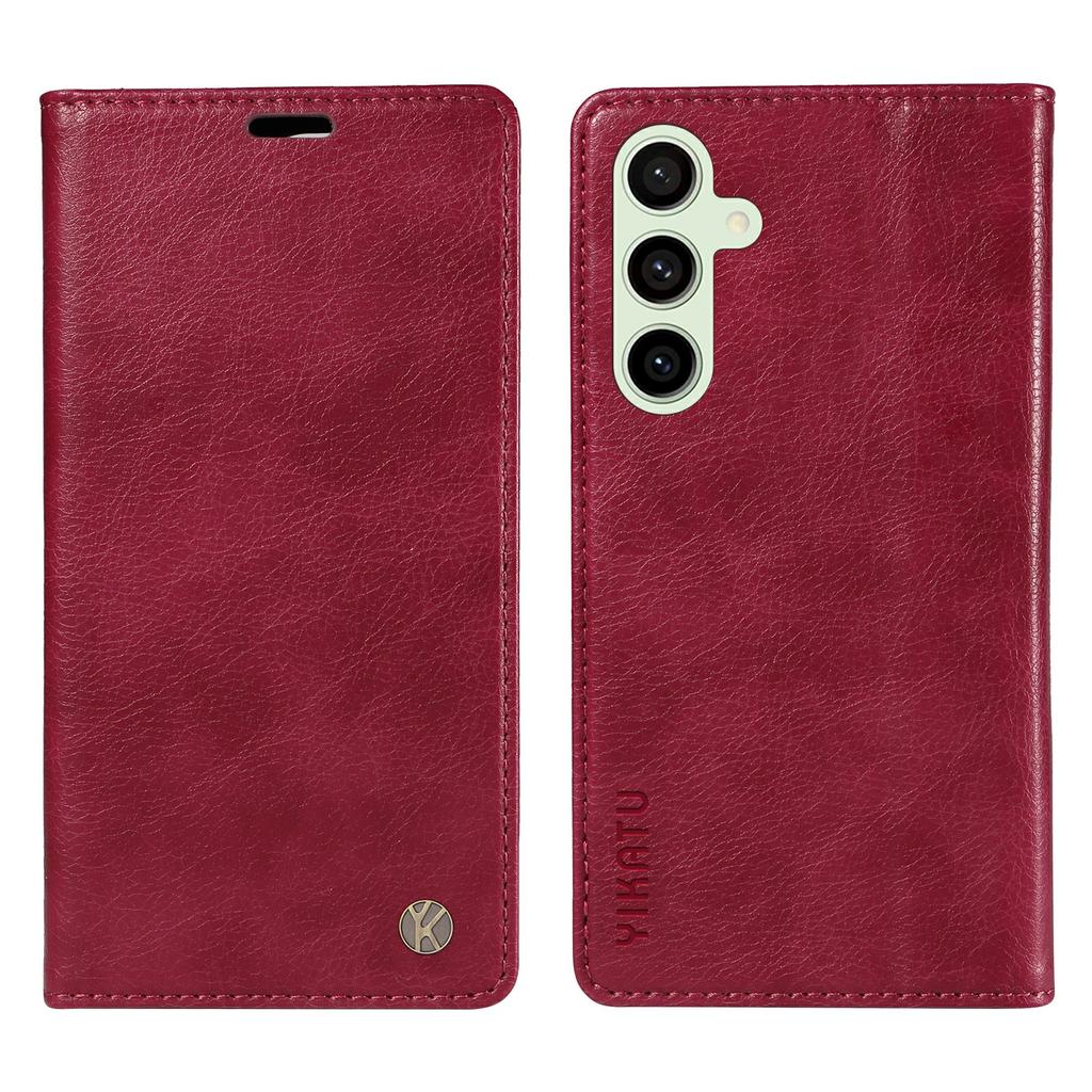 For Samsung Galaxy S24 FE Case Litchi Texture Leather Wallet Flip Phone Cover
