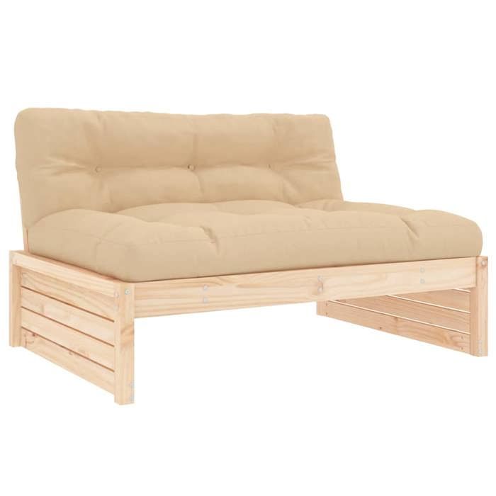 VidaXL Central Sofa, Seat with Backrest and Padded Cushion, Garden Furniture Terrace Patio Outdoor, Brown Wood of 825758
