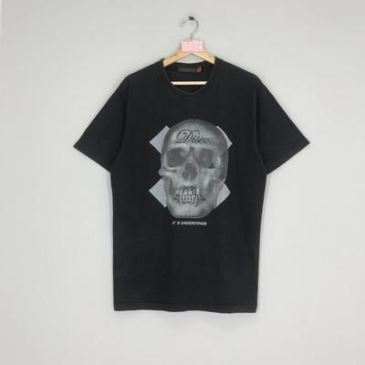 Undercoverism For Rebels Japan Totenköpfe Grafik Schwarzes Rundhals-T-Shirt Groß