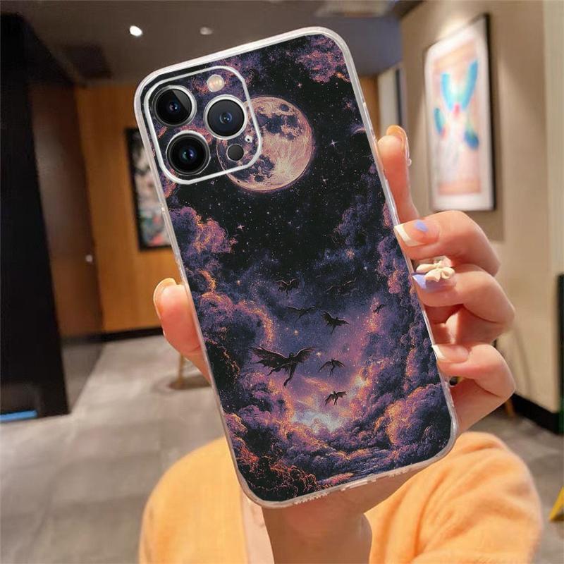 Clound Moon Star Night Phone Case Carcasa Funda For iPhone 17 Pro Max Air 16 15 14 13 Pro Max 15 16 Pro 15Plus Case
