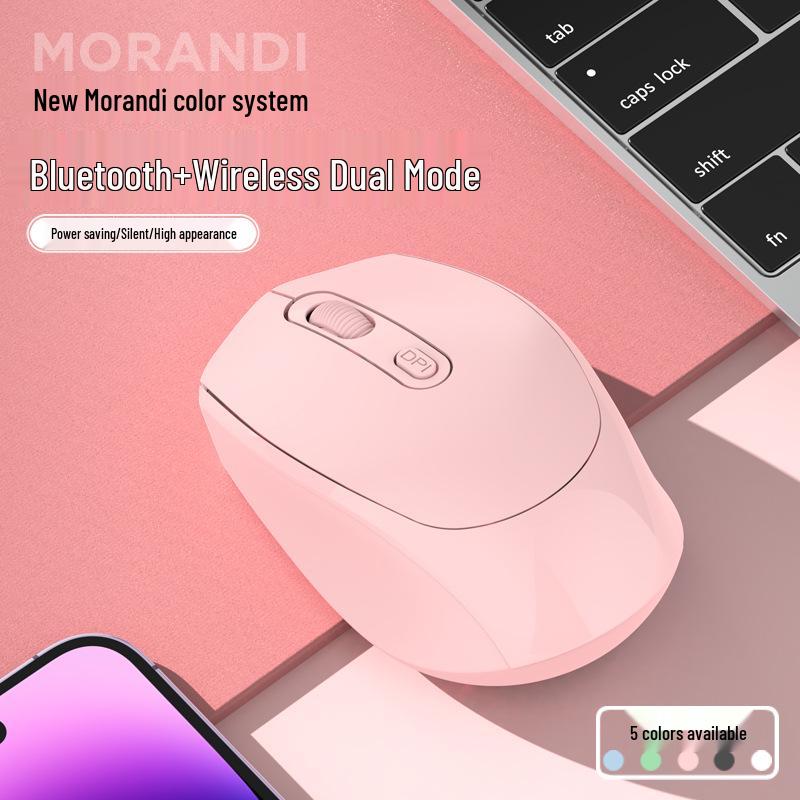 Macron Silent Dual-Mode Bluetooth Wireless Mouse - Rechargeable & Multi-Color Options