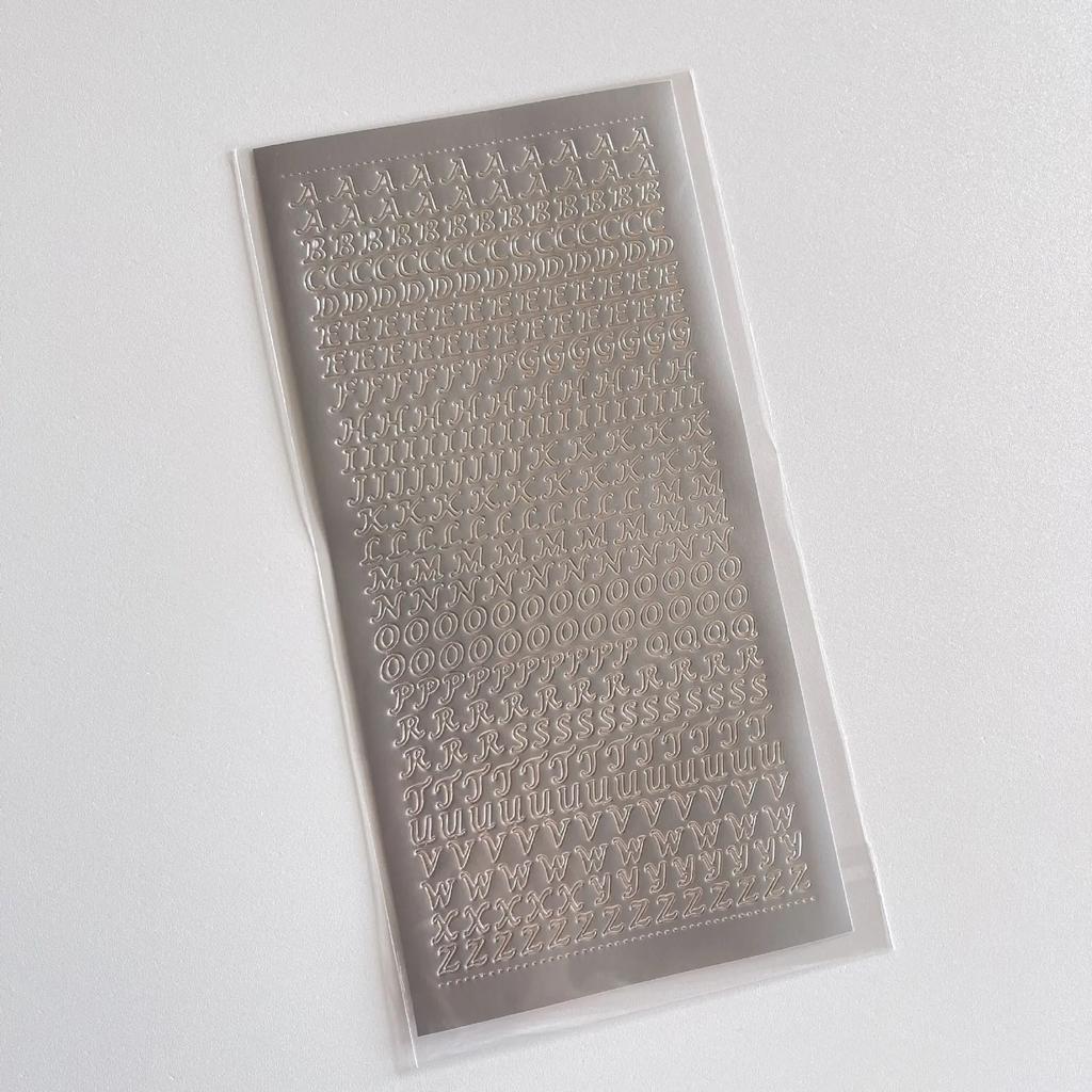 Letter Number Letter Stickers for DIY Idol Card Album Bronzing Gold Silver Scrapbooking Diary Sticker Korean Stationery 1Sheet