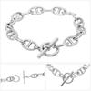 [Shinjuku Gin no Kura] 925 Sterling Silver Anchor Chain Bracelet with Mantle and T-Bar, 19cm, Simple, Ring, Marina, Ship Design, Toggle Clasp
