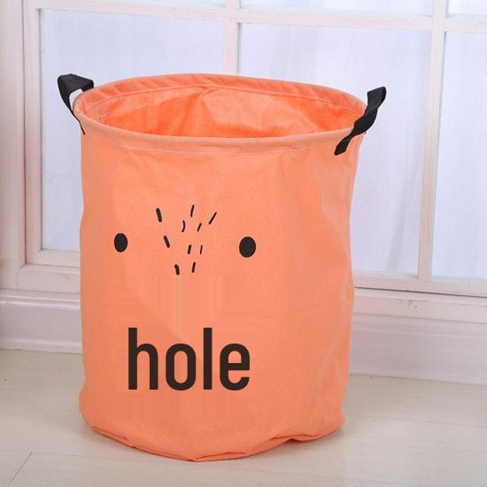 Cotton Linen Waterproof Round Laundry Hamper - Foldable Dirty Clothes Basket Storage Bag