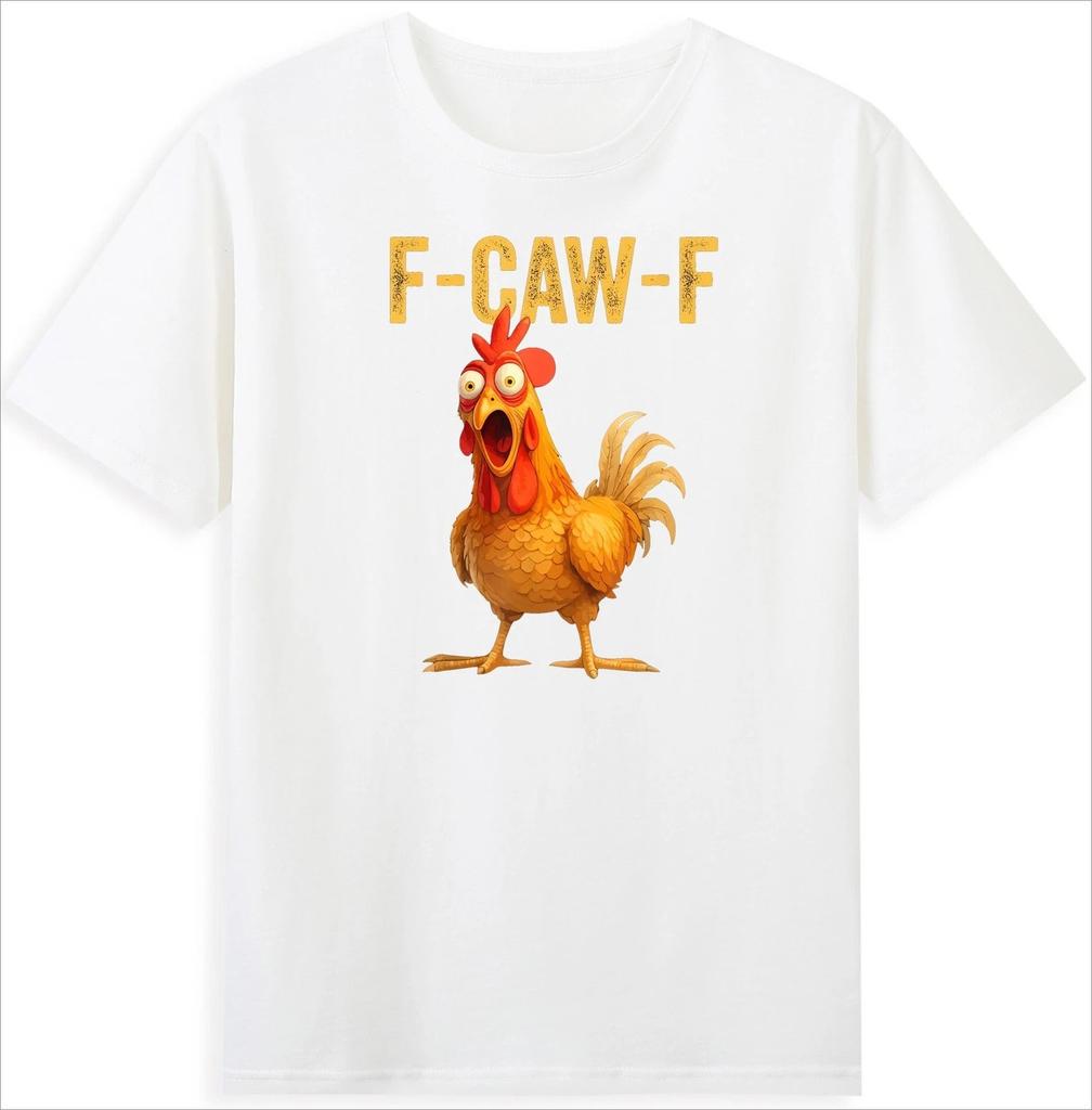Mode Neu Herren F-Caw-F Lustiges Hühner-Meme Zitat Vintage Herren T-Shirt Grafik T-Shirts Retro Streetwear Ärmel Herren T-Shirt