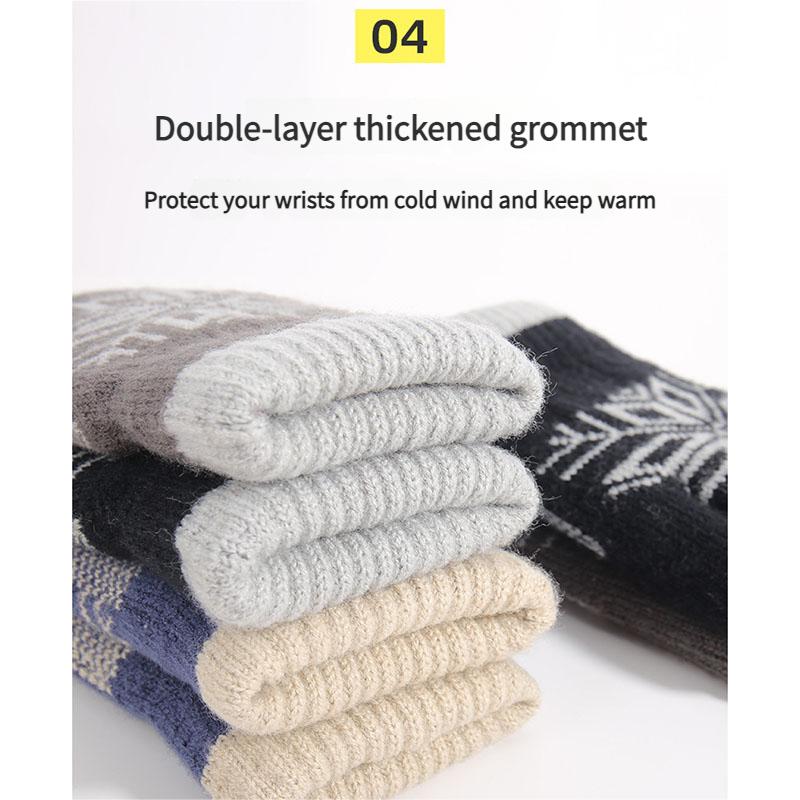 Winter Warm Gloves Double Thickness Blended Finger Gloves Neutral Cold Proof Cycling Gear For Extreme Cold Weather