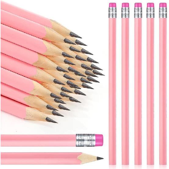 Tinlade 50 Pcs Triangular Grip Pencils Wood Wedding Pencils HB Graphite Pencil Pack Eraser for Baby Shower Drawing Sketching Bridal Shower Office