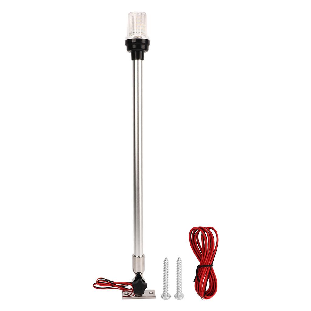 LED Fold Down Boat Stern Light 360 Degrees 22 Inch Boat Navigation Lamp with 316 Stainless Steel Base for Fishing Boats