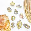 Yousheng 10Pcs/Bag Nail Rhinestones Crowns Dollars Manicure Design Alloy 3D Nail Art Decorations for Nail Design