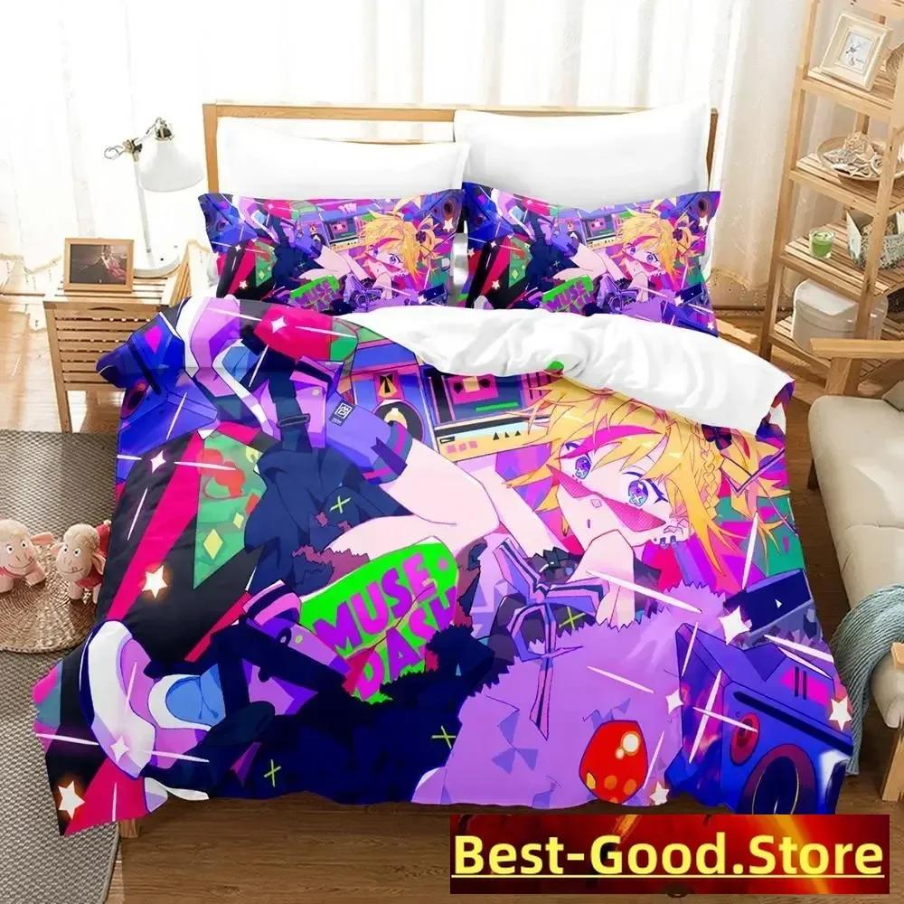 Muse Dash Bedding Set Single Twin Full Queen King Size Bed Set Adult Kid Bedroom Duvetcover Sets Anime Parure De Lit Bed