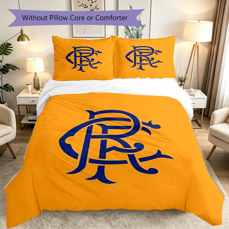 [3pcs Romantic Bedding Set] Rangers FC Print Duvet Cover, Soft Breathable Bedding Set For Bedroom Guest Room School Dorm Decor