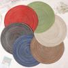 3Pcs European Style Round Cotton Gauze Placemats, Heatproof Non Slip Table Mats for Dining Table, Cup Coasters ZSY