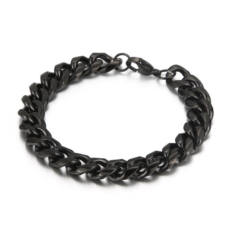 European & American Men's Fashion: Simple 316L Stainless Steel Cuban Chain Bracelet
