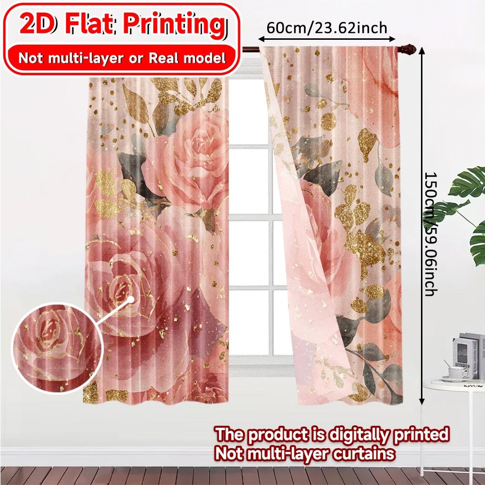 2D Flat Printing  2pcs Artistic Celebration Chic Curtains Polyester Easy Install Curtains Home Decor Perfect for digital printing