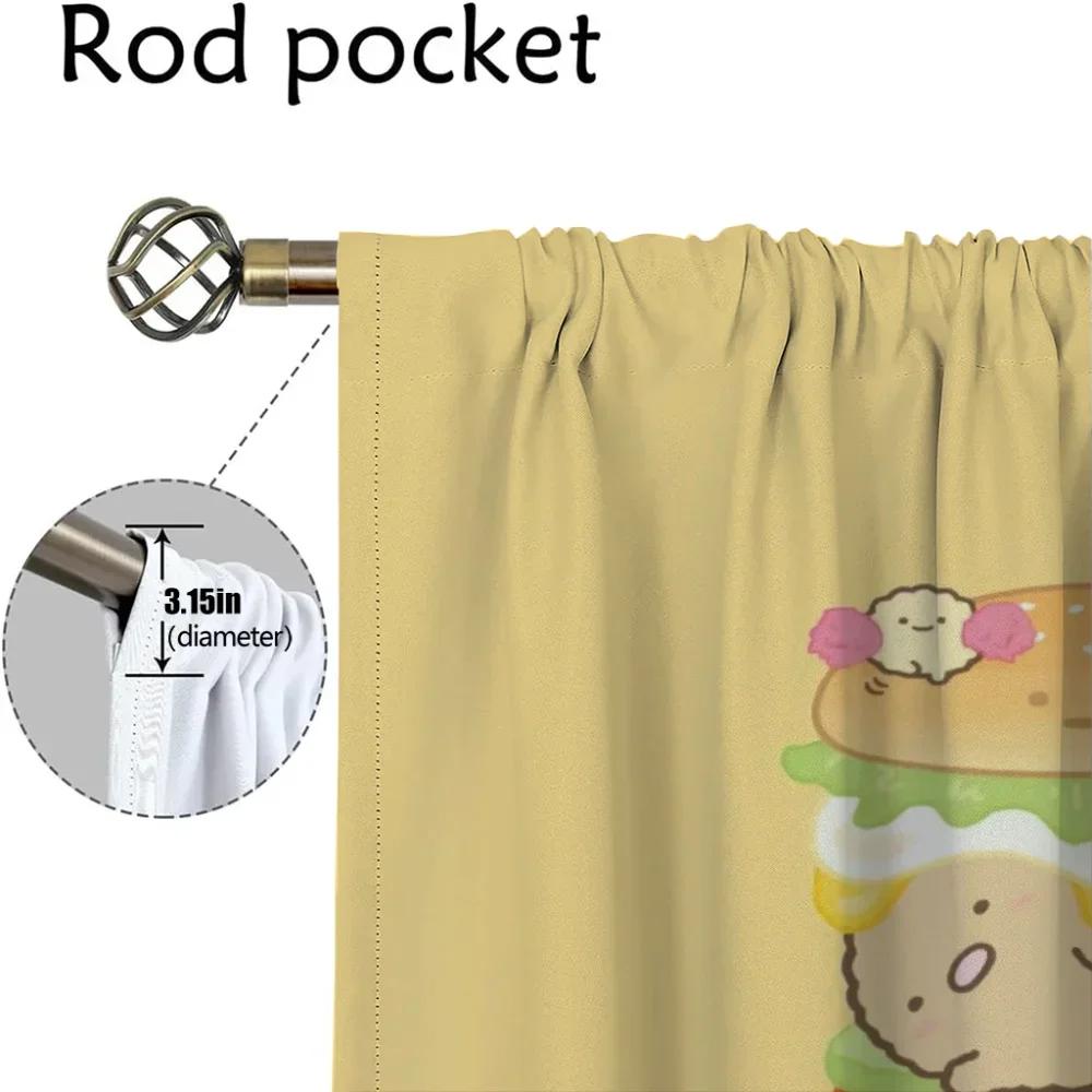 Window Curtain for Room 2 Panel Sumikko Gurashi Curtains for Bedroom Partition Halloween Decoration Home Interior Curtains Child