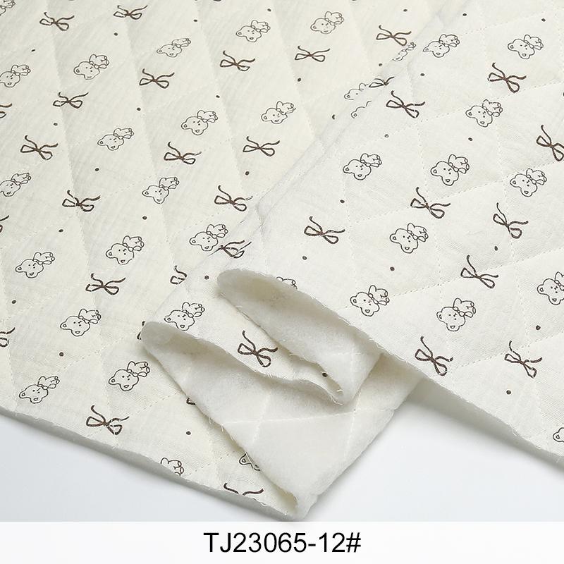 0.5m/2m Thicken Pure Cotton Double-layer Crepe Quilted Cotton Printed Fabric for Sewing Children's Clothing Blankets DIY Fabrics