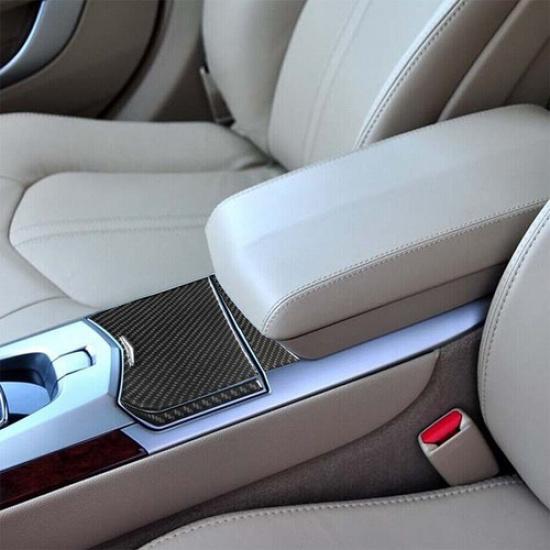 Real Carbon Fiber Console Storage Box Panel Trim Cover For Cadillac CTS 2008-22