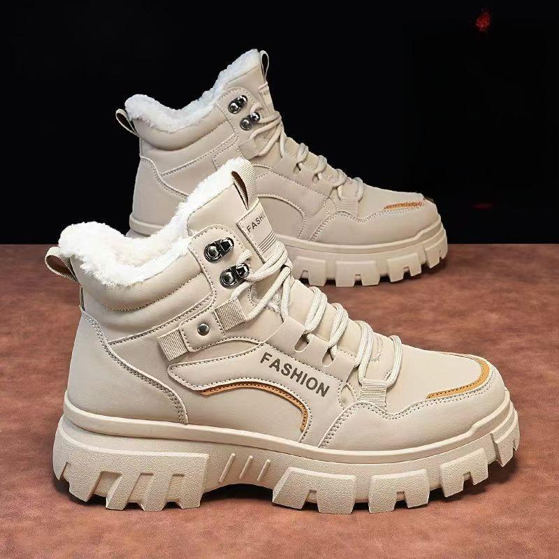 Martin Boots for Men, Work Short Boots, Outdoor Sports High-top Men's Shoes for Northeast Regions, Hiking Fleece-lined Snow Boots.